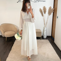 ROBE BLANCHE FLUIDE MARTA - La Petite Somptueuse
