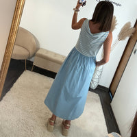ROBE BLEU RAYE JESSY - La Petite Somptueuse