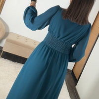 ROBE BLEUE FLUIDE MARTA - La Petite Somptueuse