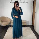 ROBE BLEUE FLUIDE MARTA - La Petite Somptueuse