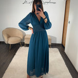 ROBE BLEUE FLUIDE MARTA - La Petite Somptueuse