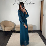 ROBE BLEUE FLUIDE MARTA - La Petite Somptueuse