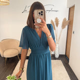 ROBE BLEUE LISON - La Petite Somptueuse