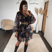 ROBE BLEUE PIVOINE - La Petite Somptueuse