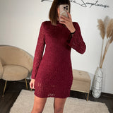 ROBE BORDEAUX DENTELLE FARAH - La Petite Somptueuse