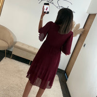 ROBE BORDEAUX HILONA - La Petite Somptueuse