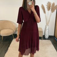 ROBE BORDEAUX HILONA - La Petite Somptueuse