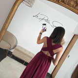 ROBE BORDEAUX ISABELLA - La Petite Somptueuse