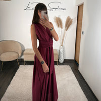 ROBE BORDEAUX ISABELLA - La Petite Somptueuse