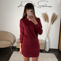 ROBE BORDEAUX NELLY - La Petite Somptueuse