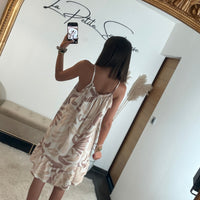ROBE CAMEL ET BEIGE ADELE - La Petite Somptueuse