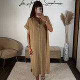 ROBE CAMEL LIN EZIA - La Petite Somptueuse