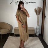 ROBE CAMEL LIN EZIA - La Petite Somptueuse