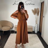 ROBE CAMEL MELISSA - La Petite Somptueuse