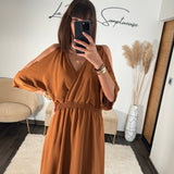 ROBE CAMEL MELISSA - La Petite Somptueuse