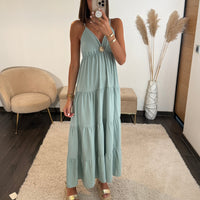 ROBE CELADON SOLEIL - La Petite Somptueuse