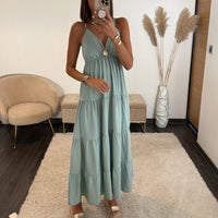 ROBE CELADON SOLEIL - La Petite Somptueuse