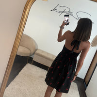 ROBE CERISES NOIR ALINE - La Petite Somptueuse