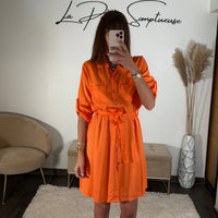 ROBE CHEMISE ORANGE AXELLE - La Petite Somptueuse