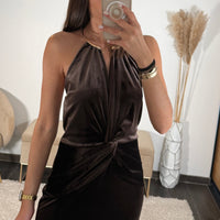 ROBE CHOCO VELOURS OCEANE - La Petite Somptueuse