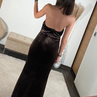 ROBE CHOCO VELOURS OCEANE - La Petite Somptueuse