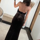 ROBE CHOCO VELOURS OCEANE - La Petite Somptueuse