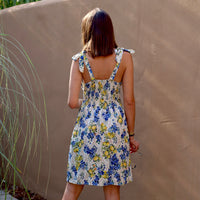 ROBE CITRON BLEU ET BLANCHE RANA - La Petite Somptueuse