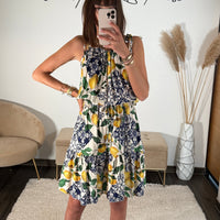 ROBE CITRON BLUE - La Petite Somptueuse
