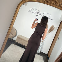 ROBE COL DENTELLE CHOCO SHANON - La Petite Somptueuse