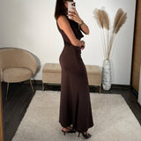 ROBE COL DENTELLE CHOCO SHANON - La Petite Somptueuse