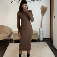 ROBE COTELLE TAUPE ASHY - La Petite Somptueuse