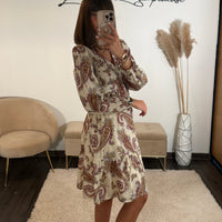 ROBE COURTE BEIGE APPOLINE - La Petite Somptueuse