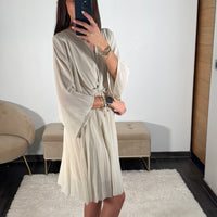 ROBE COURTE BEIGE ASTRID - La Petite Somptueuse