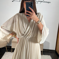 ROBE COURTE BEIGE ASTRID - La Petite Somptueuse