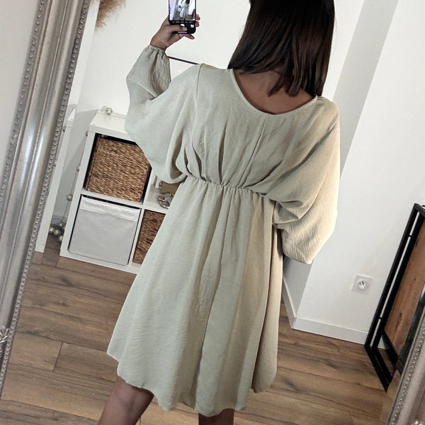 ROBE COURTE BEIGE DOMITILLE - La Petite Somptueuse