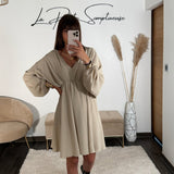 ROBE COURTE BEIGE DOMITILLE - La Petite Somptueuse
