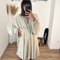 ROBE COURTE BEIGE DOMITILLE - La Petite Somptueuse