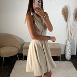ROBE COURTE BEIGE NORA - La Petite Somptueuse