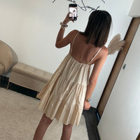 ROBE COURTE BEIGE SOLEIL - La Petite Somptueuse