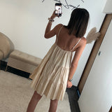 ROBE COURTE BEIGE SOLEIL - La Petite Somptueuse