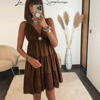 ROBE COURTE CHOCO SOLEIL - La Petite Somptueuse