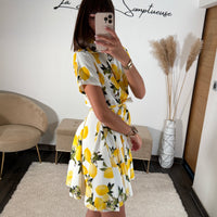 ROBE COURTE CITRON BELLA - La Petite Somptueuse