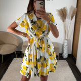 ROBE COURTE CITRON BELLA - La Petite Somptueuse