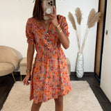 ROBE COURTE COLORE ORANGE ZELLY - La Petite Somptueuse