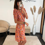 ROBE COURTE COLORE ORANGE ZELLY - La Petite Somptueuse