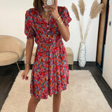 ROBE COURTE COLORE ROUGE ZELLY - La Petite Somptueuse