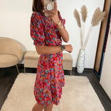 ROBE COURTE COLORE ROUGE ZELLY - La Petite Somptueuse