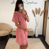 ROBE COURTE FLEURIE AGLAE - La Petite Somptueuse