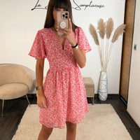 ROBE COURTE FLEURIE AGLAE - La Petite Somptueuse