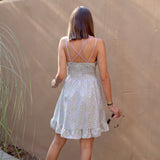 ROBE COURTE FLEURIE LILAS MELANY - La Petite Somptueuse